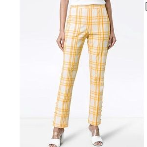 Rosie Assoulin Oboe pants in yellow plaid check